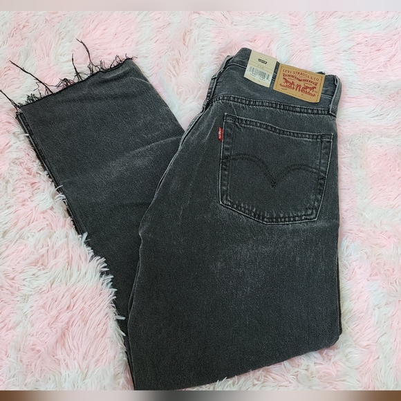 Levi's Denim - Levis 501 Original Cropped Jeans Balck High Rise Button Fly Womens Size 27X26